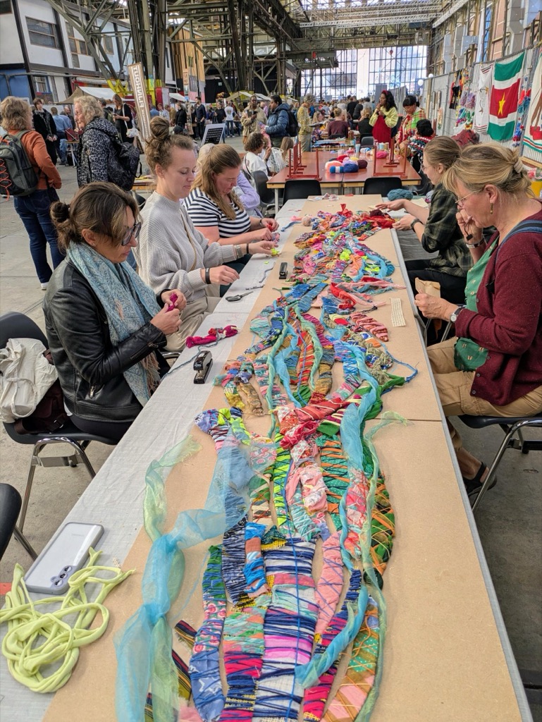 The river textile installation detail 3